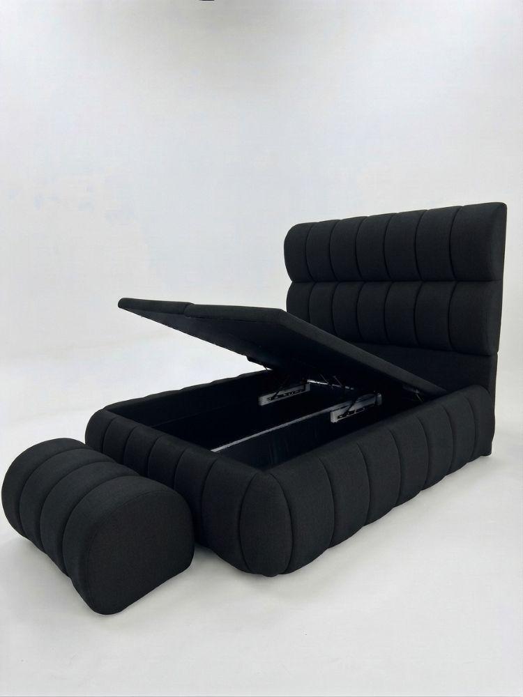 CAMA NUBE BA L Y BANQUETA DOS PLAZAS NEGRO-5