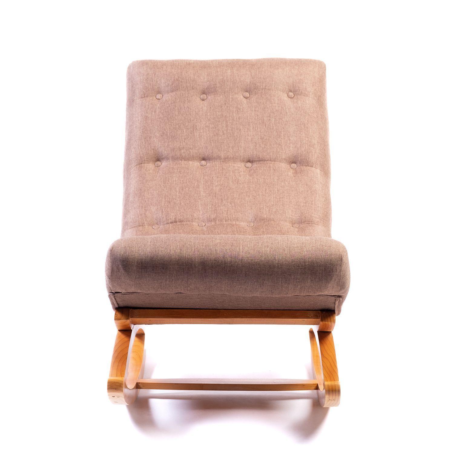 Silla Mecedora Sin Apoya Brazo Beige Lino-1