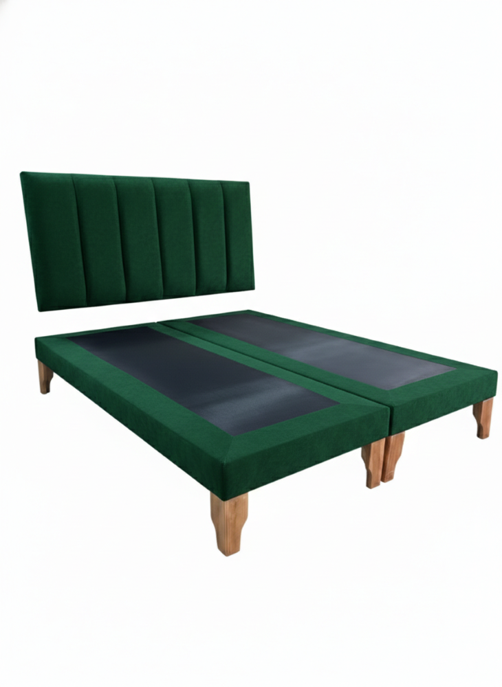 CAMA DOS PLAZAS LINEAL VERDE FELPA -2