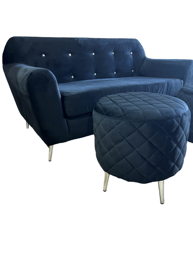 SOFA DOS CUERPOS MAS DOS PUFF NEGRO FELPA-5