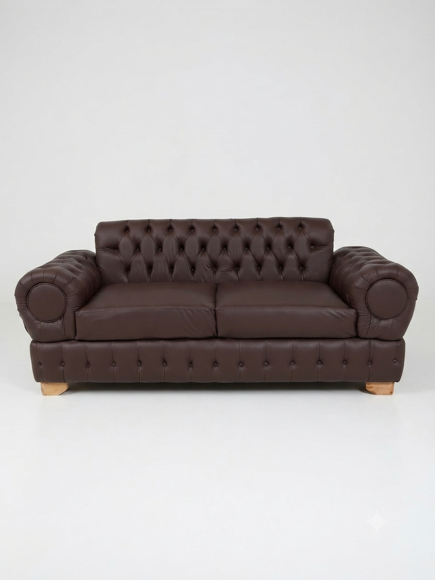 SOFA CHESTERFIELD CHOCOLATE ECOCUERO-0