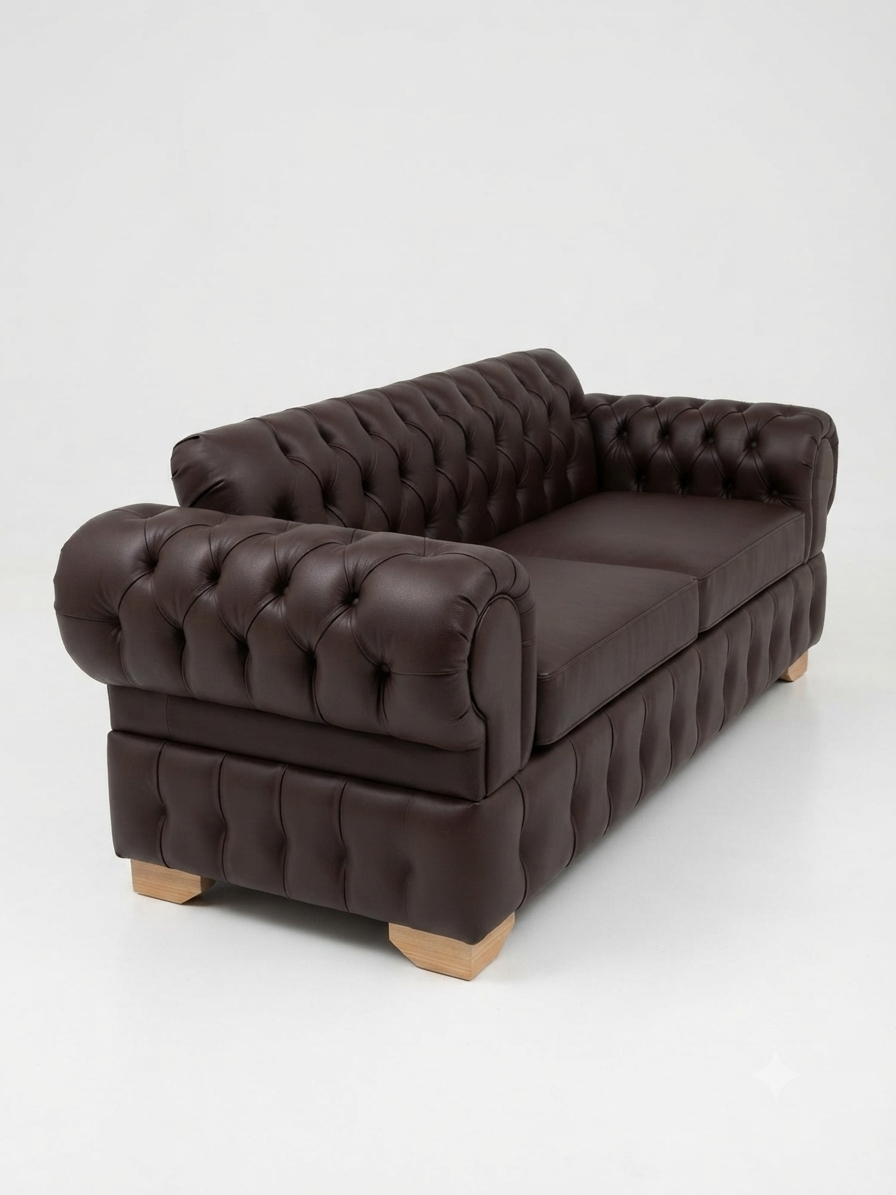 SOFA CHESTERFIELD CHOCOLATE ECOCUERO-1