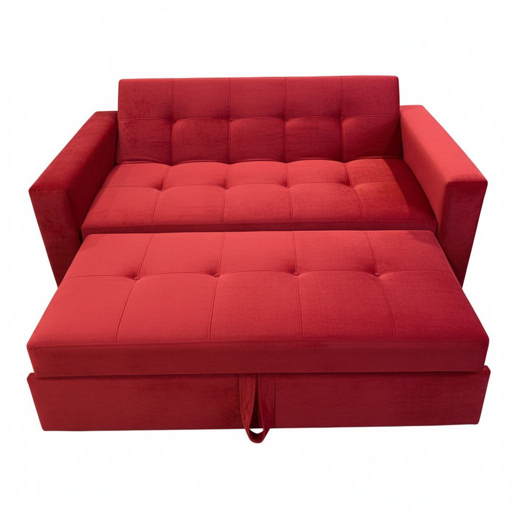 SOFA CAMA NOVUS TRES POSICIONES ROJO FELPA-2