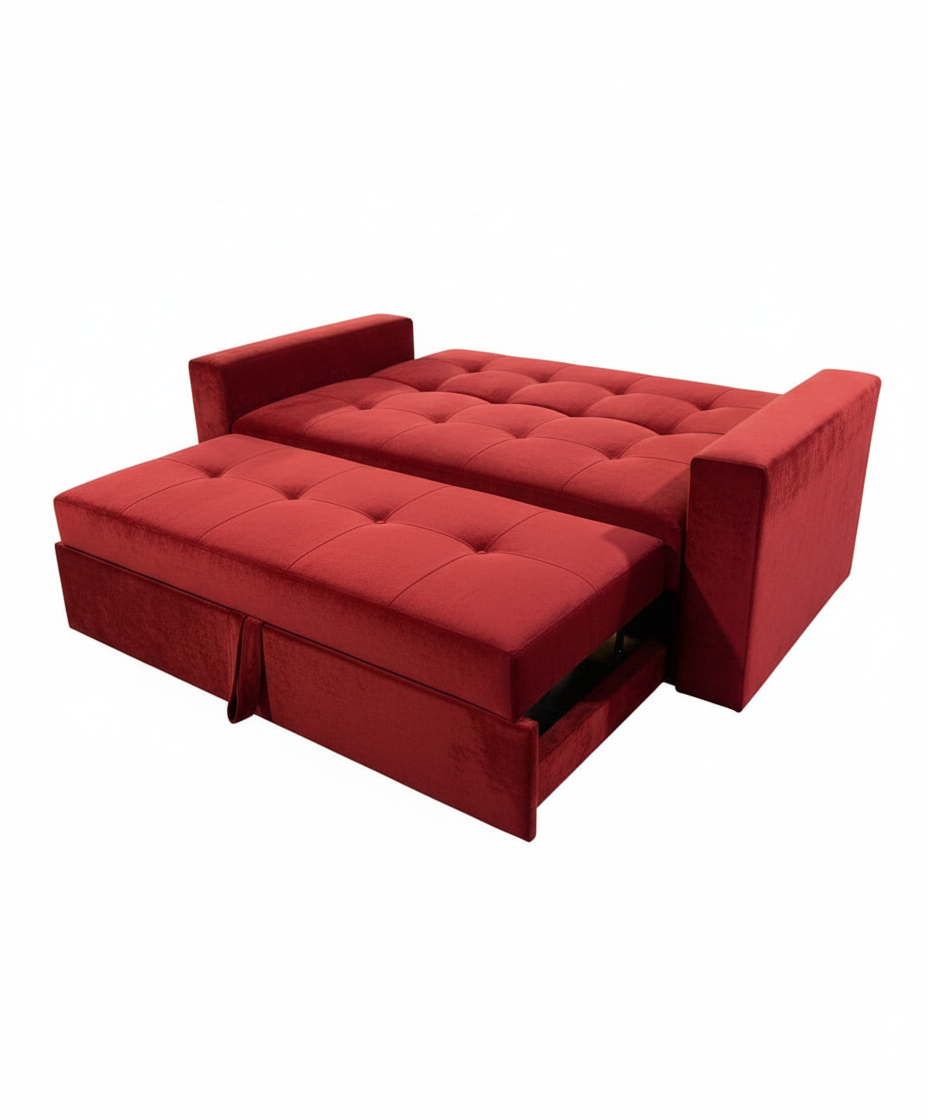 SOFA CAMA NOVUS TRES POSICIONES ROJO FELPA-3