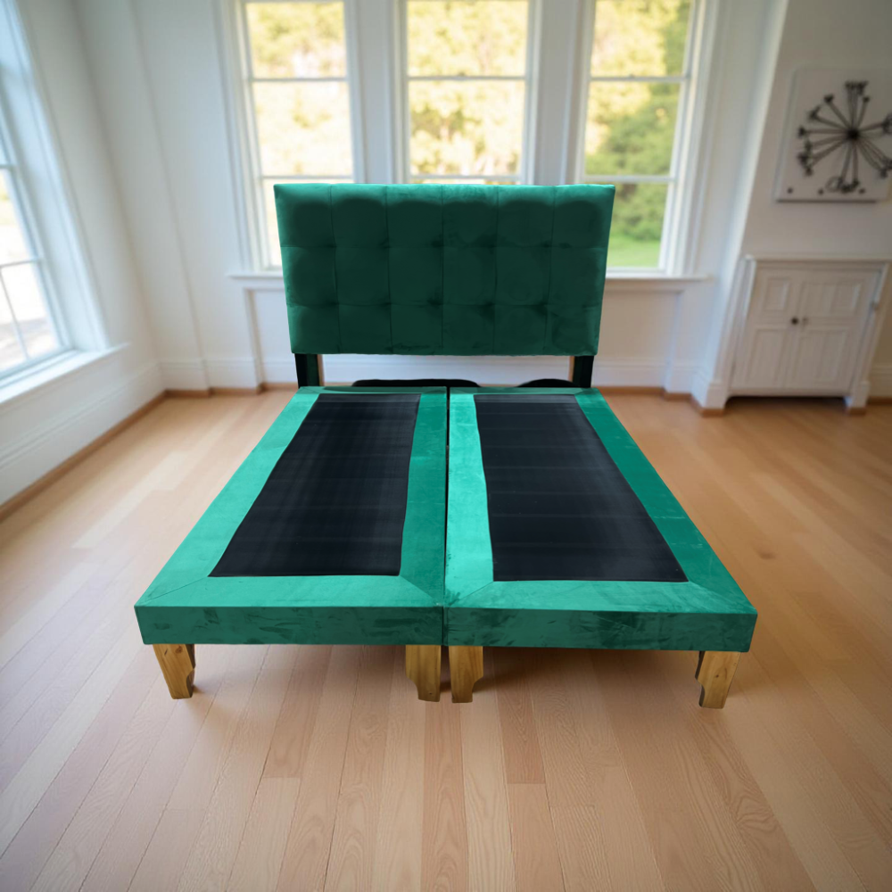CAMA DOS PLAZA VERDE ESMERALDA FELPA-4