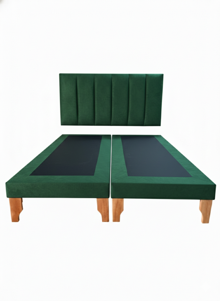 CAMA SUPER KING LINEAL VERDE FELPA -2