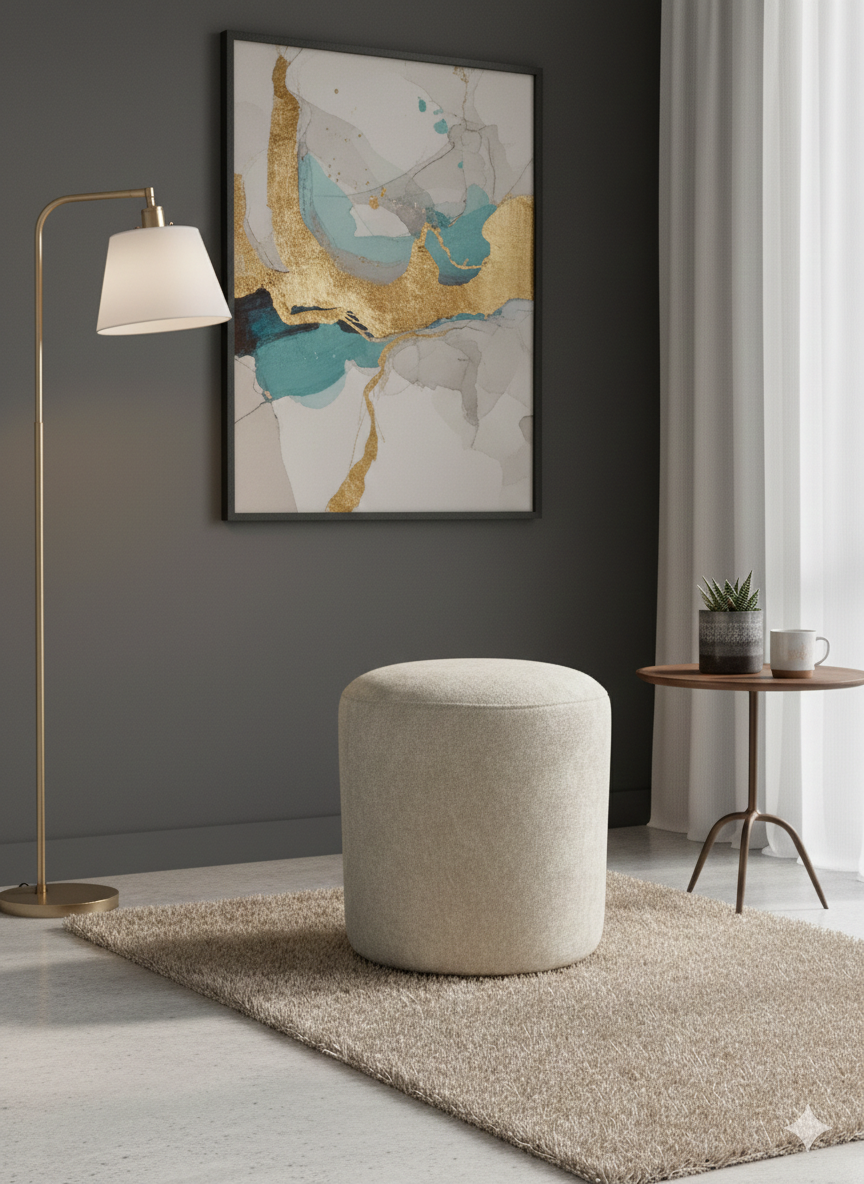 PUFF REDONDO BEIGE LINO-2