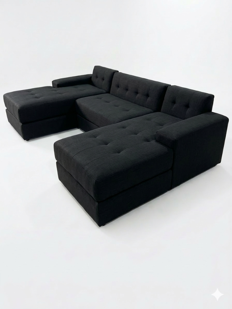 SOFA U SECCIONAL NEGRO LINO-2