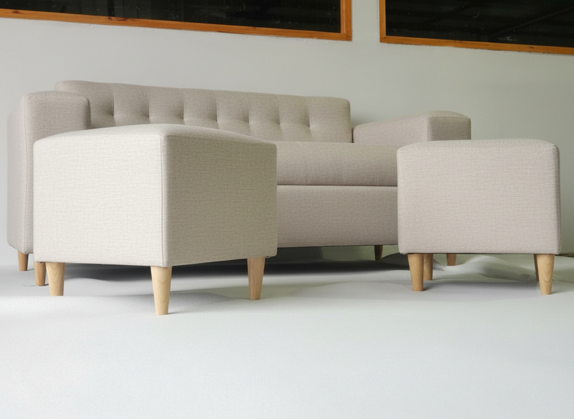 SOFA TRES CUERPOS MAS DOS PUFF BEIGE LINO-2