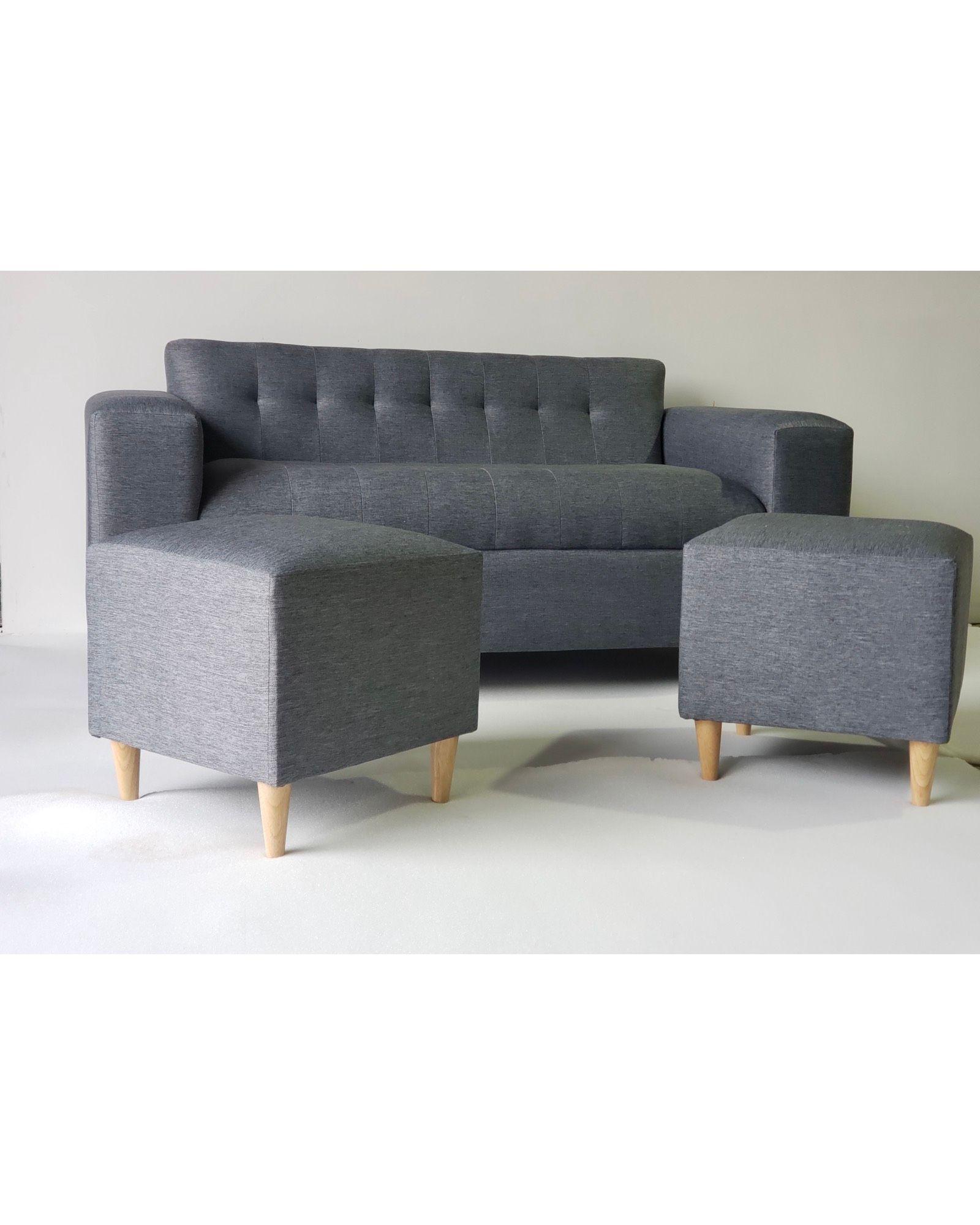 SOFA TRES CUERPOS MAS DOS PUFF GRIS OSCURO LINO-2