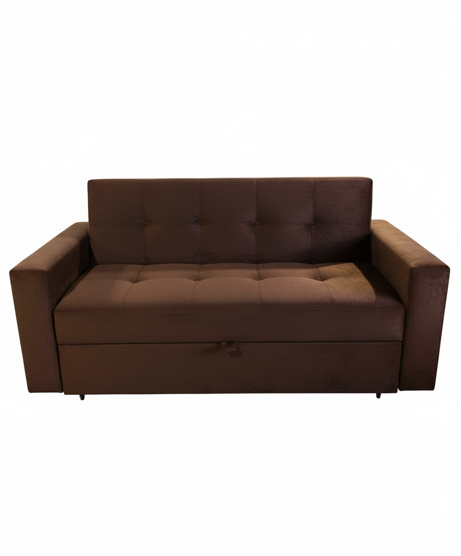 SOFA CAMA NOVUS TRES POSICIONES CHOCOLATE FELPA-2