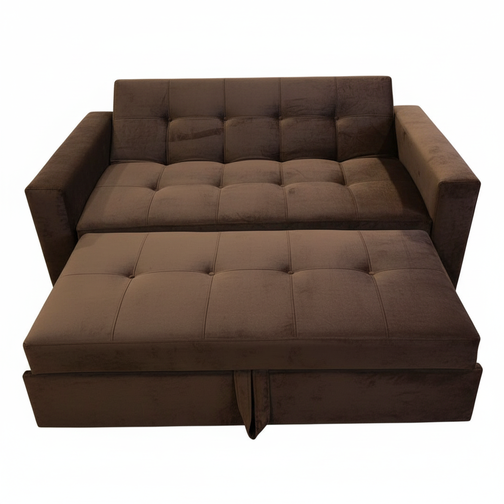 SOFA CAMA NOVUS TRES POSICIONES CHOCOLATE FELPA-3