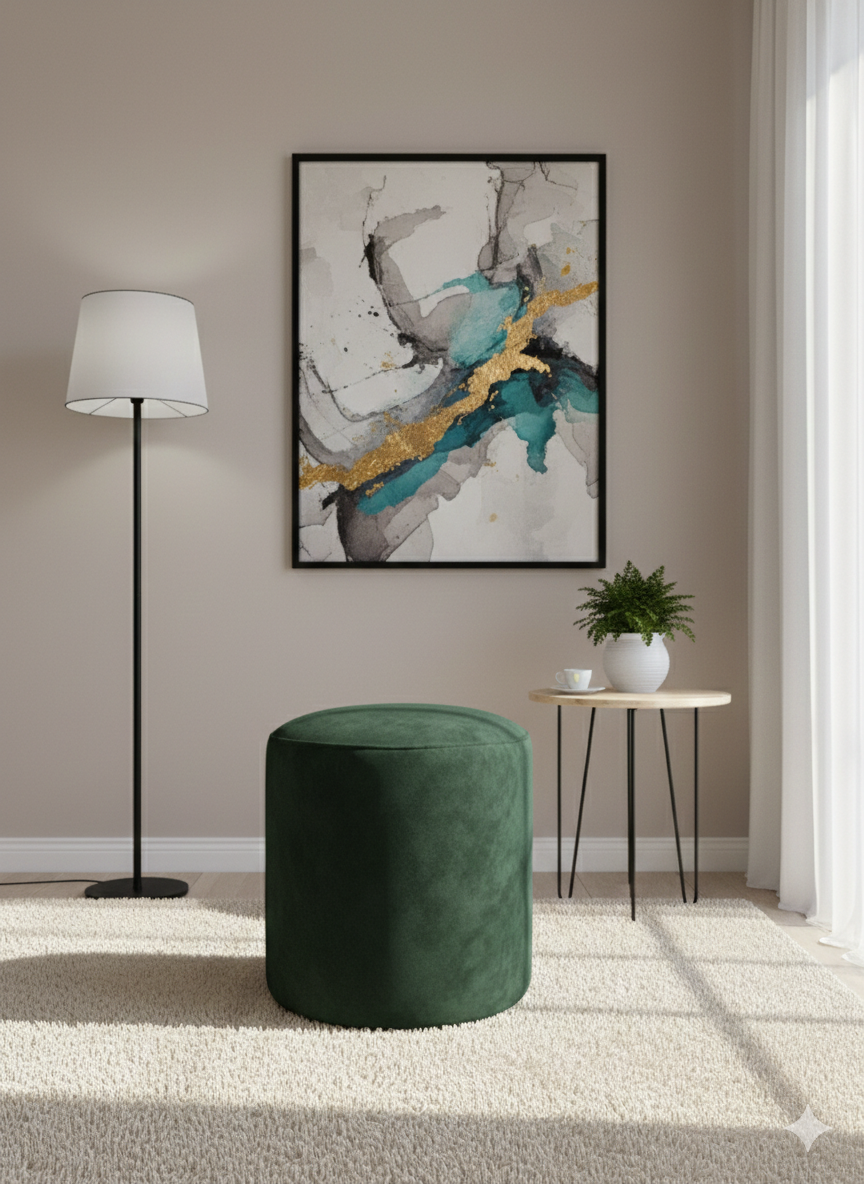 PUFF REDONDO VERDE FELPA-2