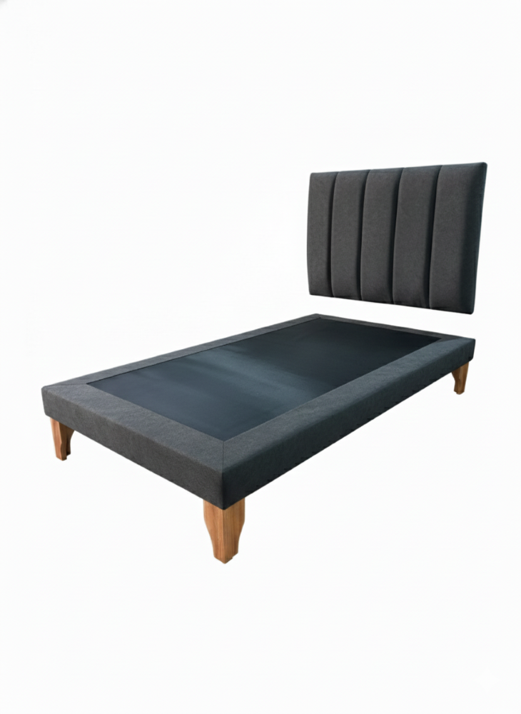 CAMA PLAZA Y MEDIA LINEAL GRIS OSCURO -3