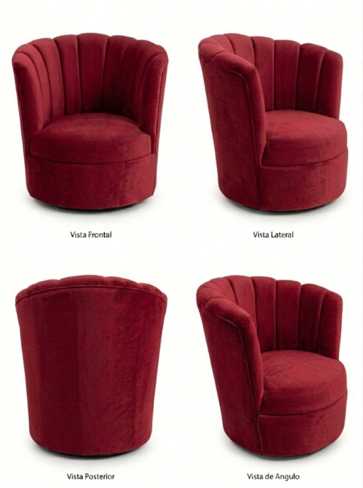 SITIAL FLOR GIRATORIO ROJO FELPA.-3