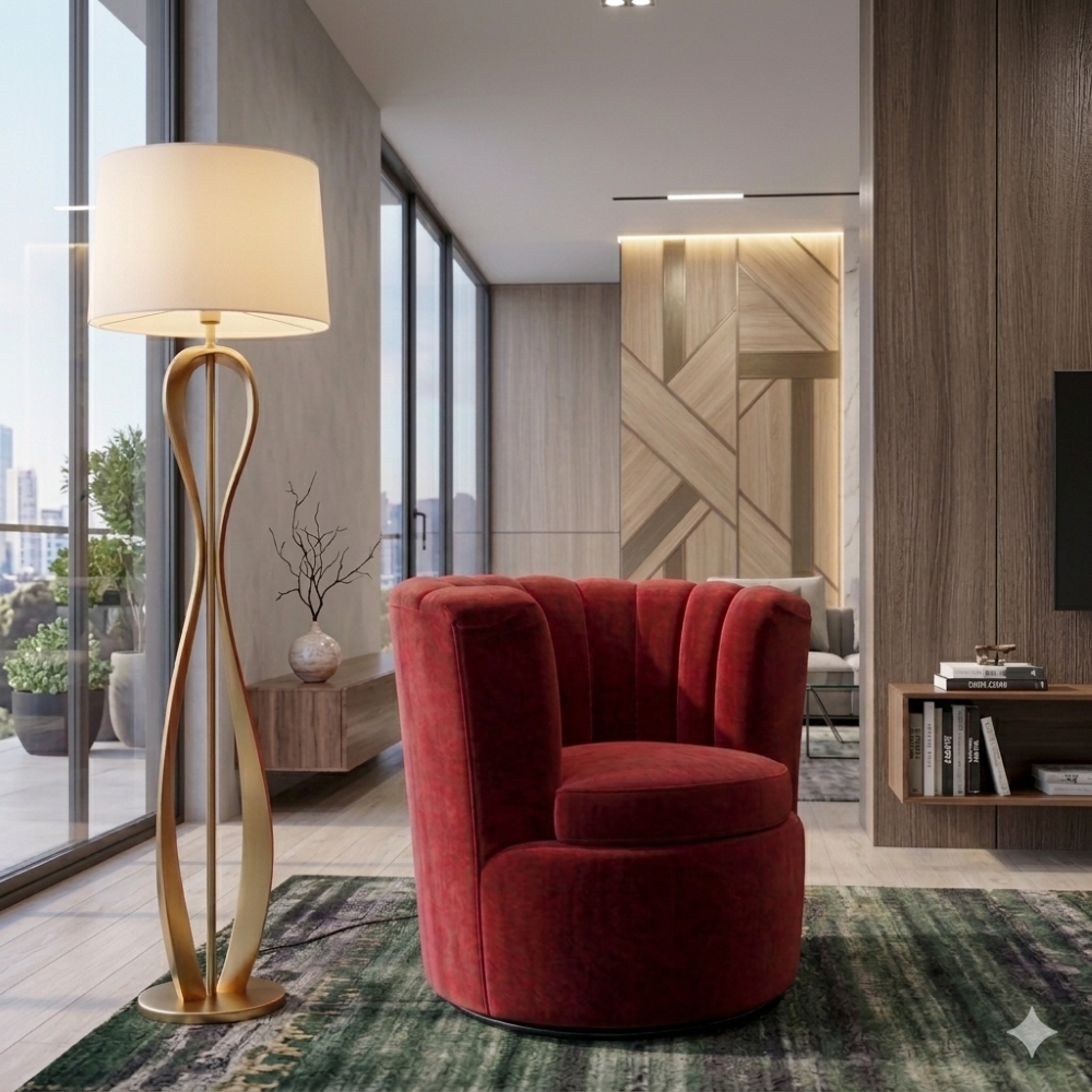 SITIAL FLOR GIRATORIO ROJO FELPA.-4