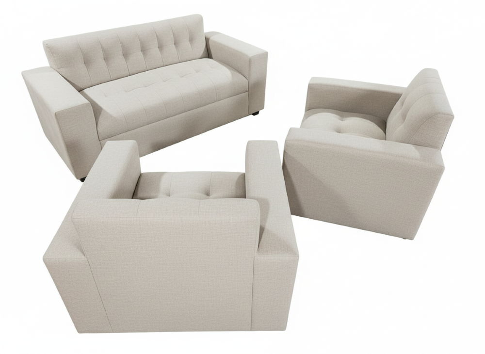 JUEGO DE LIVING 3 CUERPOS BEIGE LINO-2