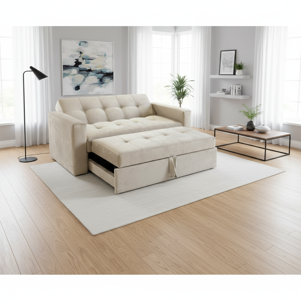 SOFA CAMA NOVUS TRES POSICIONES BEIGE FELPA-6