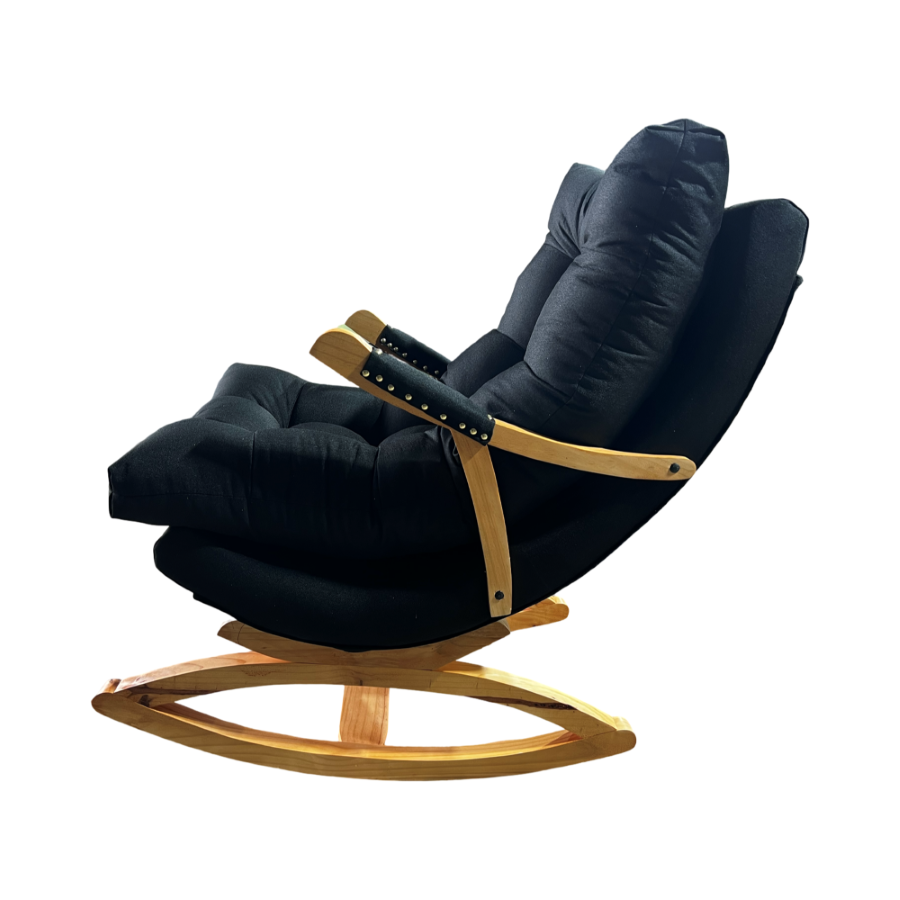SILLA MECEDORA COQUETTE CON APOYA BRAZO NEGRO LINO-2
