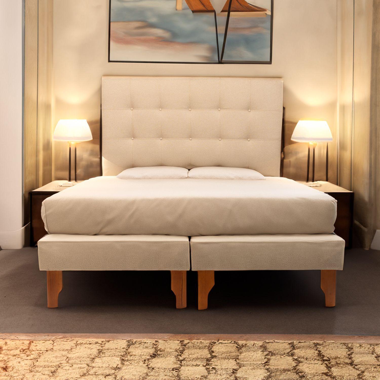 CAMA DOS PLAZA BEIGE LINO-2