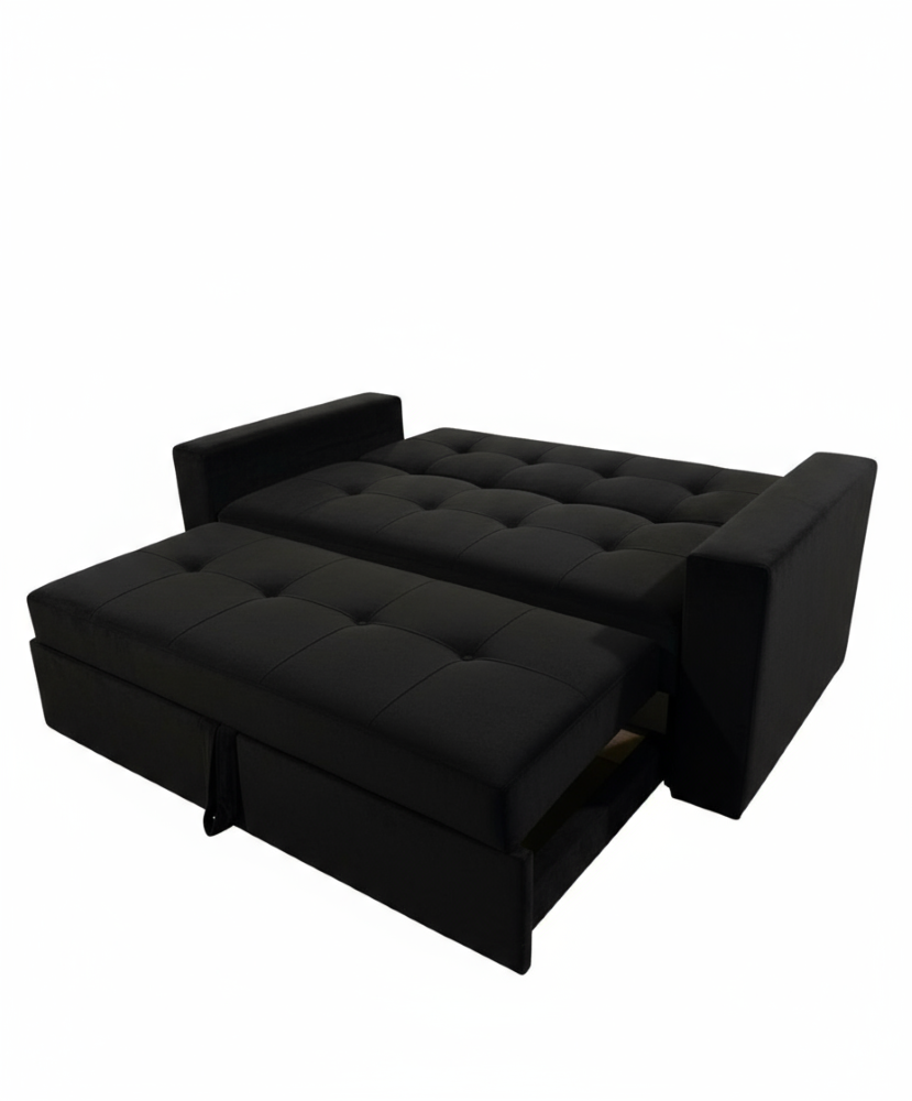 SOFA CAMA NOVUS TRES POSICIONES NEGRO FELPA-3