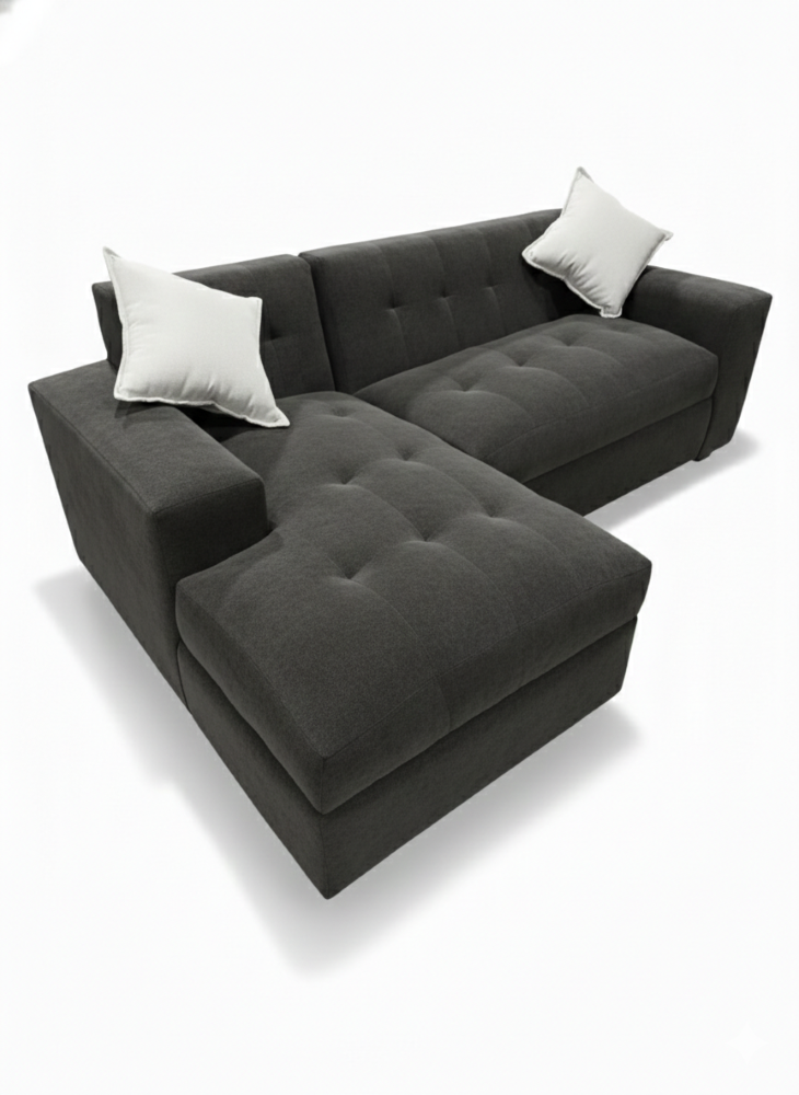 SECCIONAL MILAN IZQUIERDO GRIS OSCURO FELPA-2