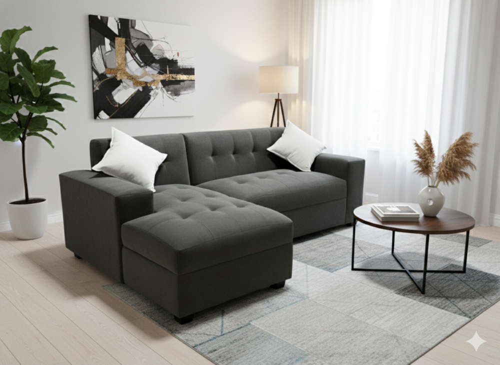 SECCIONAL MILAN IZQUIERDO GRIS OSCURO FELPA-3