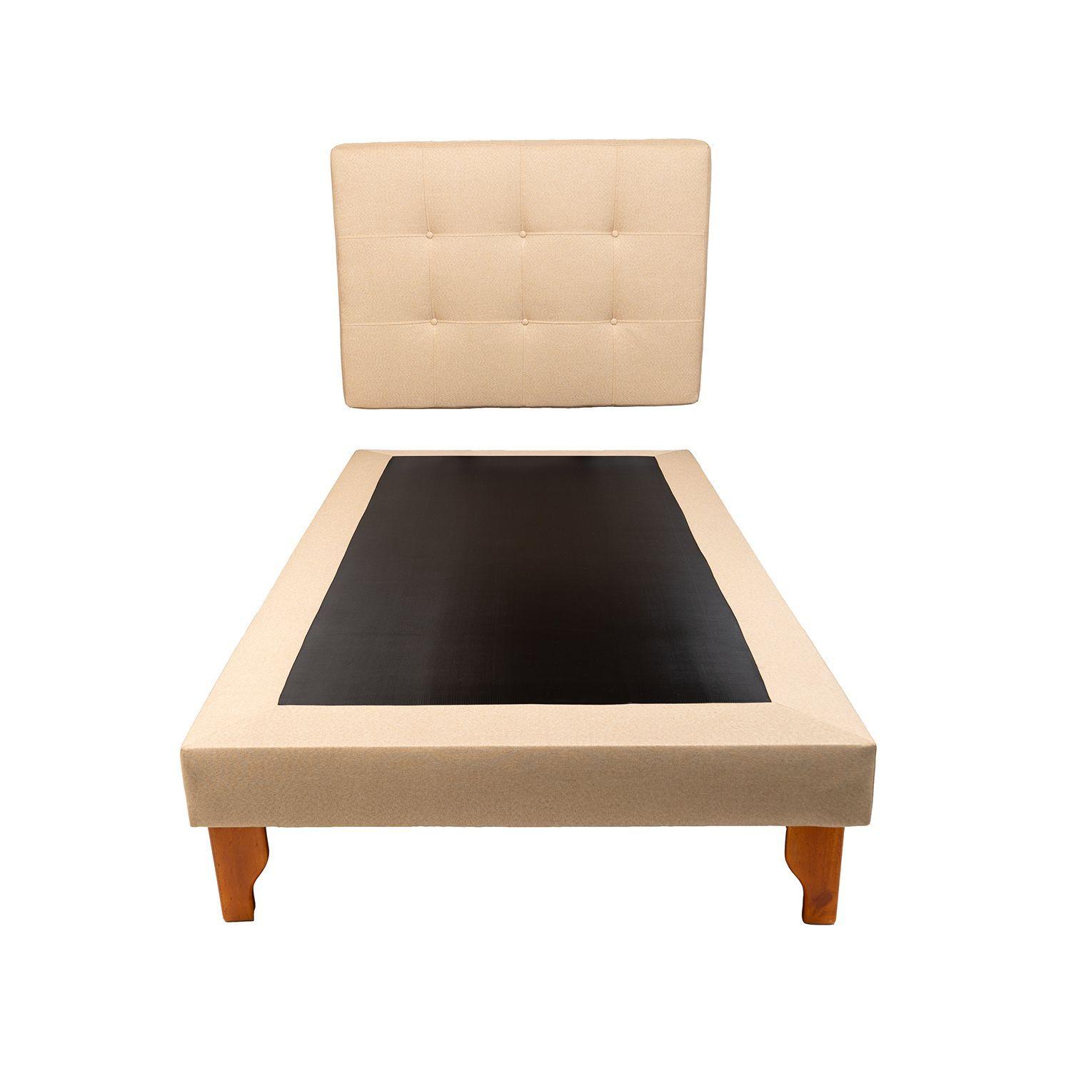 CAMA PLAZA Y MEDIA BEIGE LINO-3