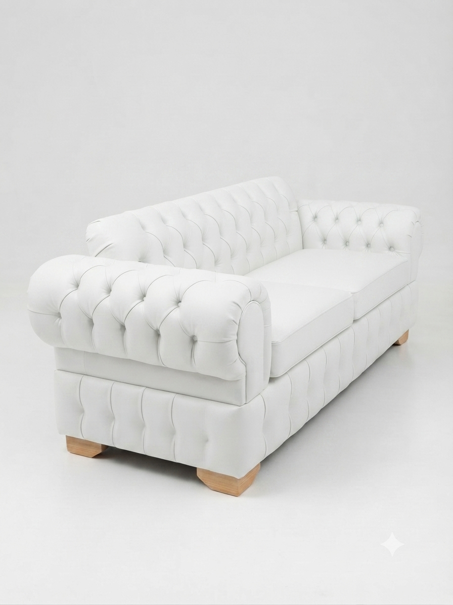 SOFA CHESTERFIELD BLANCO ECOCUERO-1