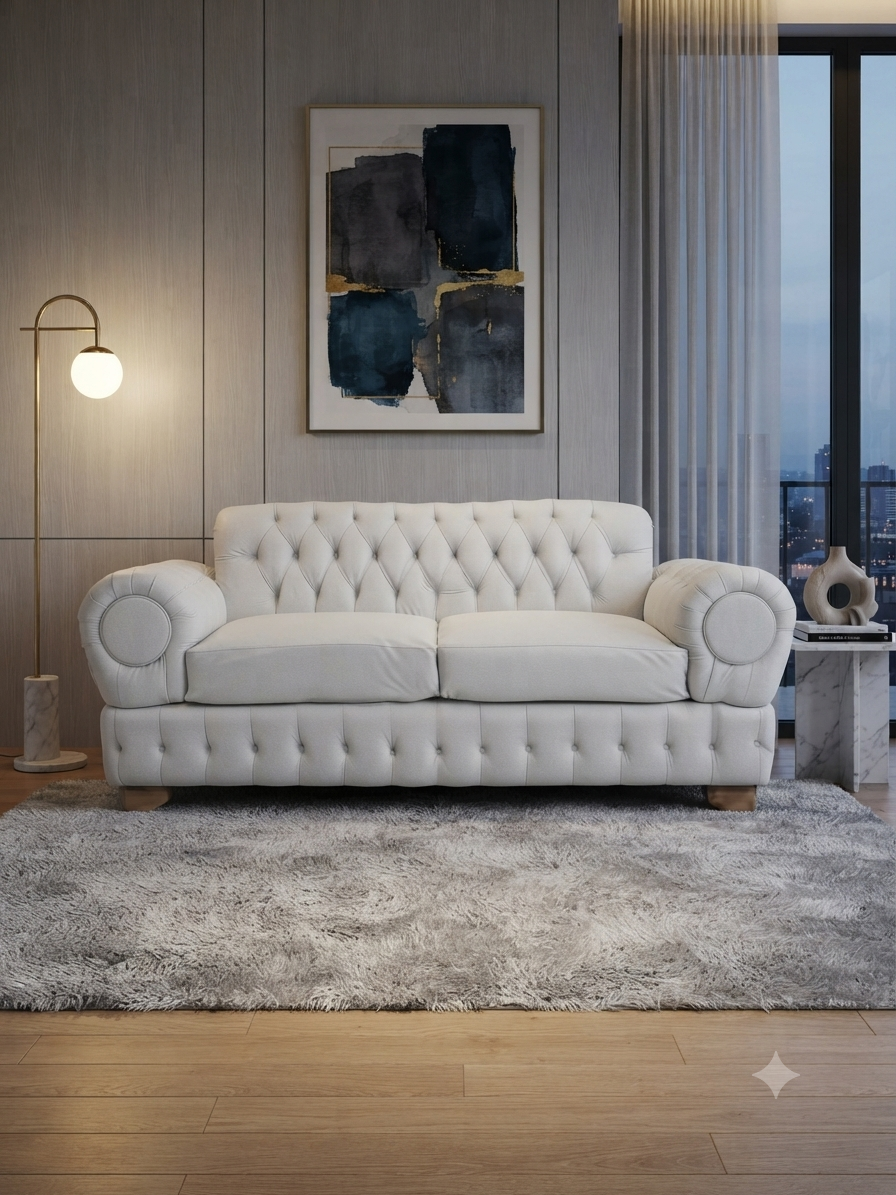 SOFA CHESTERFIELD BLANCO ECOCUERO-5