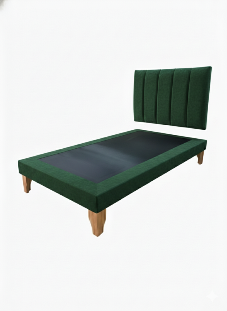 CAMA DE PLAZA LINEAL VERDE FELPA -2