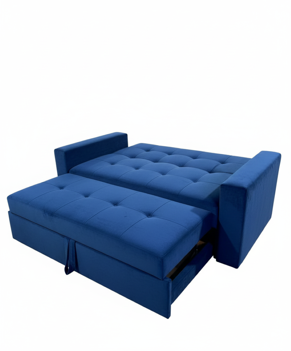 SOFA CAMA NOVUS TRES POSICIONES AZUL FELPA -3