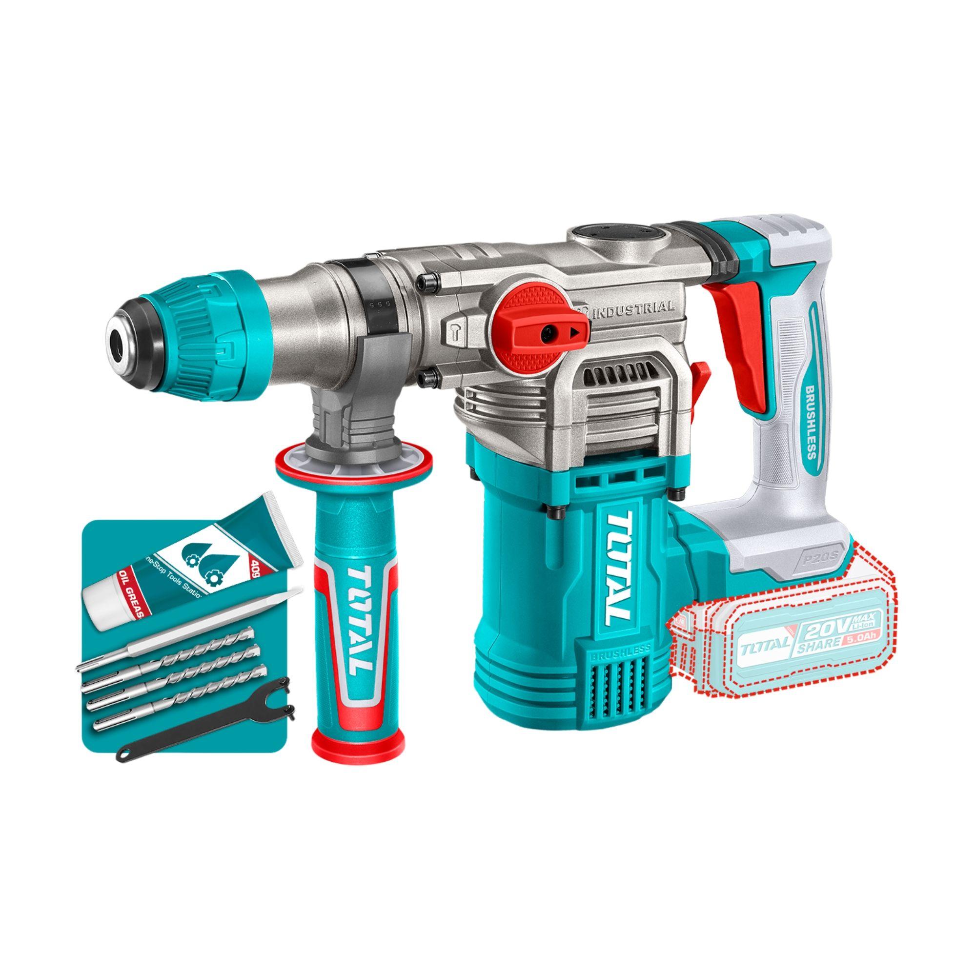 Kit 20 V Llave de Impacto, Taladro y Rotomartillo Inalámbrico Total-2