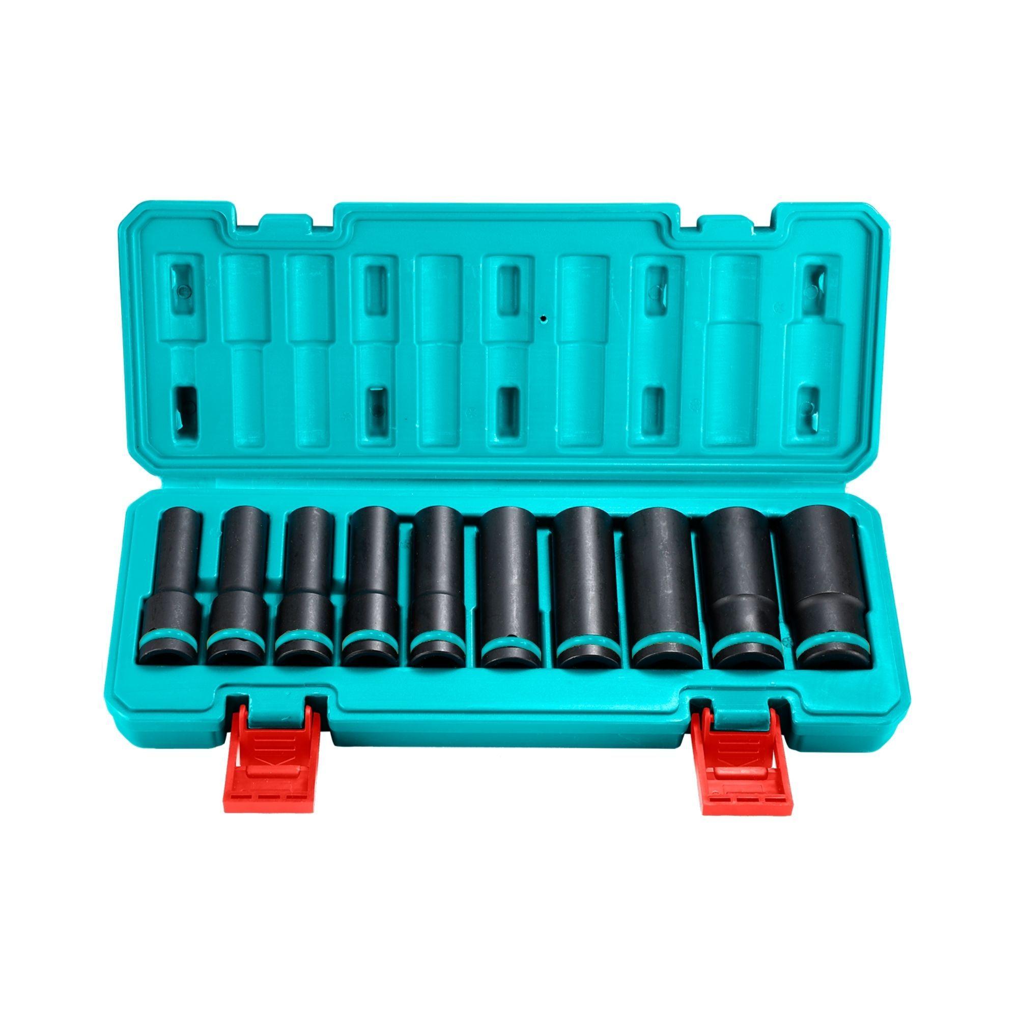 Juego Dados Largos de Impacto 10 Piezas 1/2" Total-2