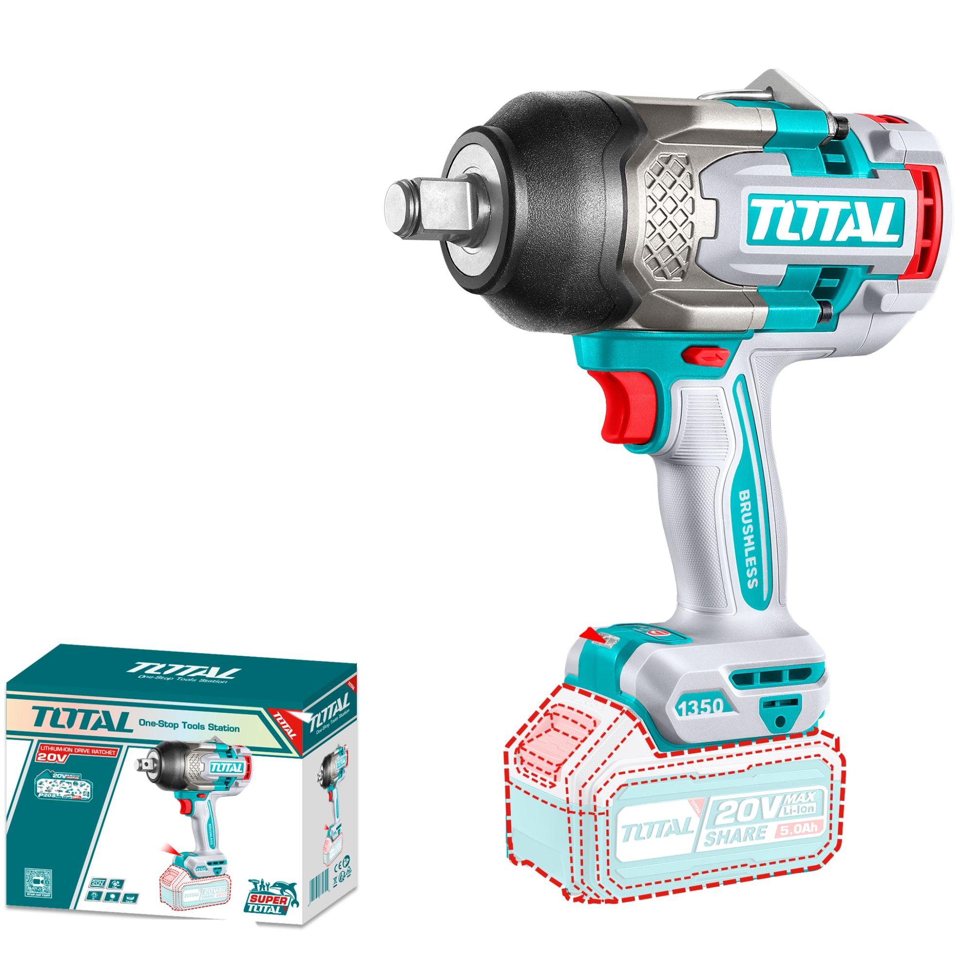 Llave de Impacto Inalambrica 3/4" 20V 1350nm Total-0
