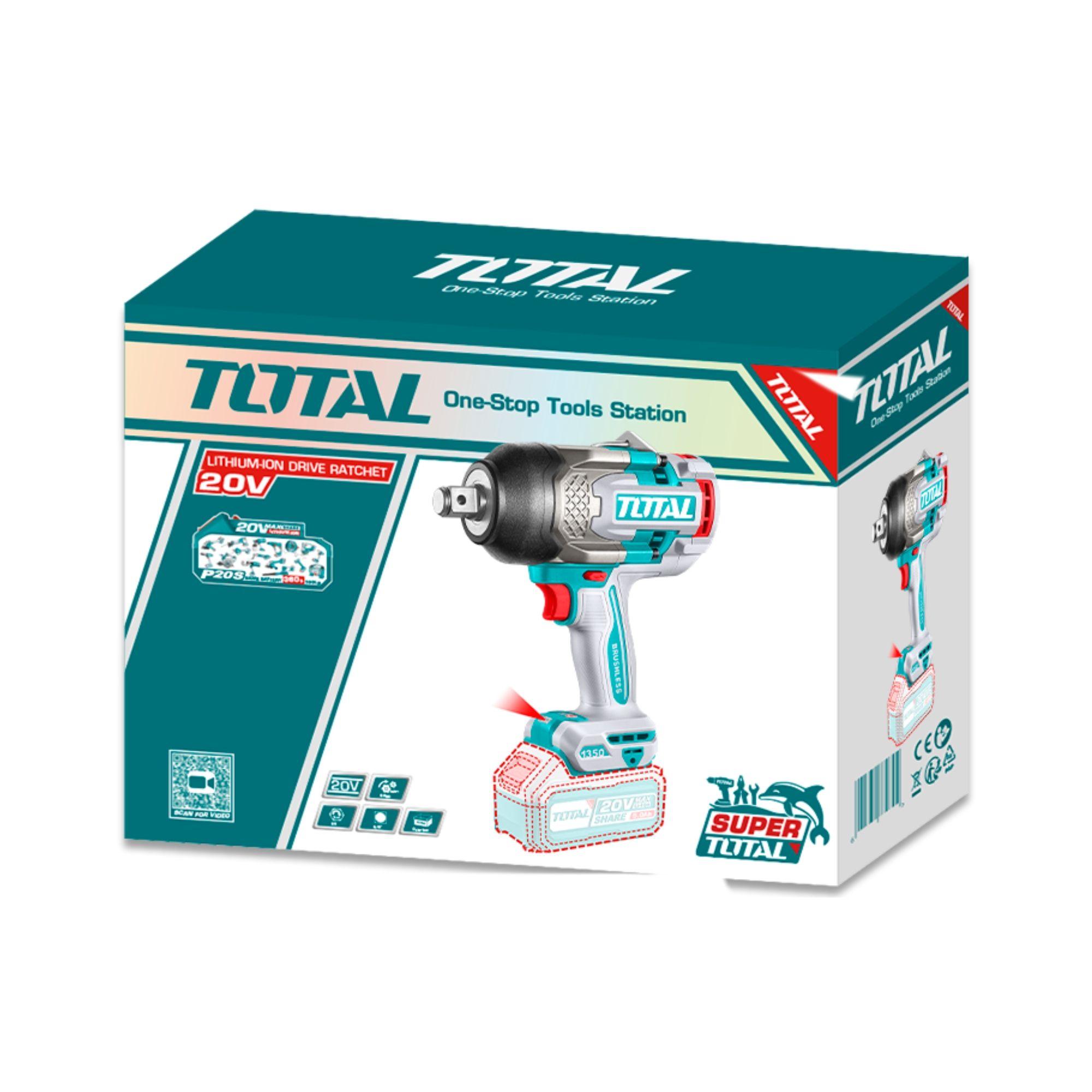 Llave de Impacto Inalambrica 3/4" 20V 1350nm Total-2