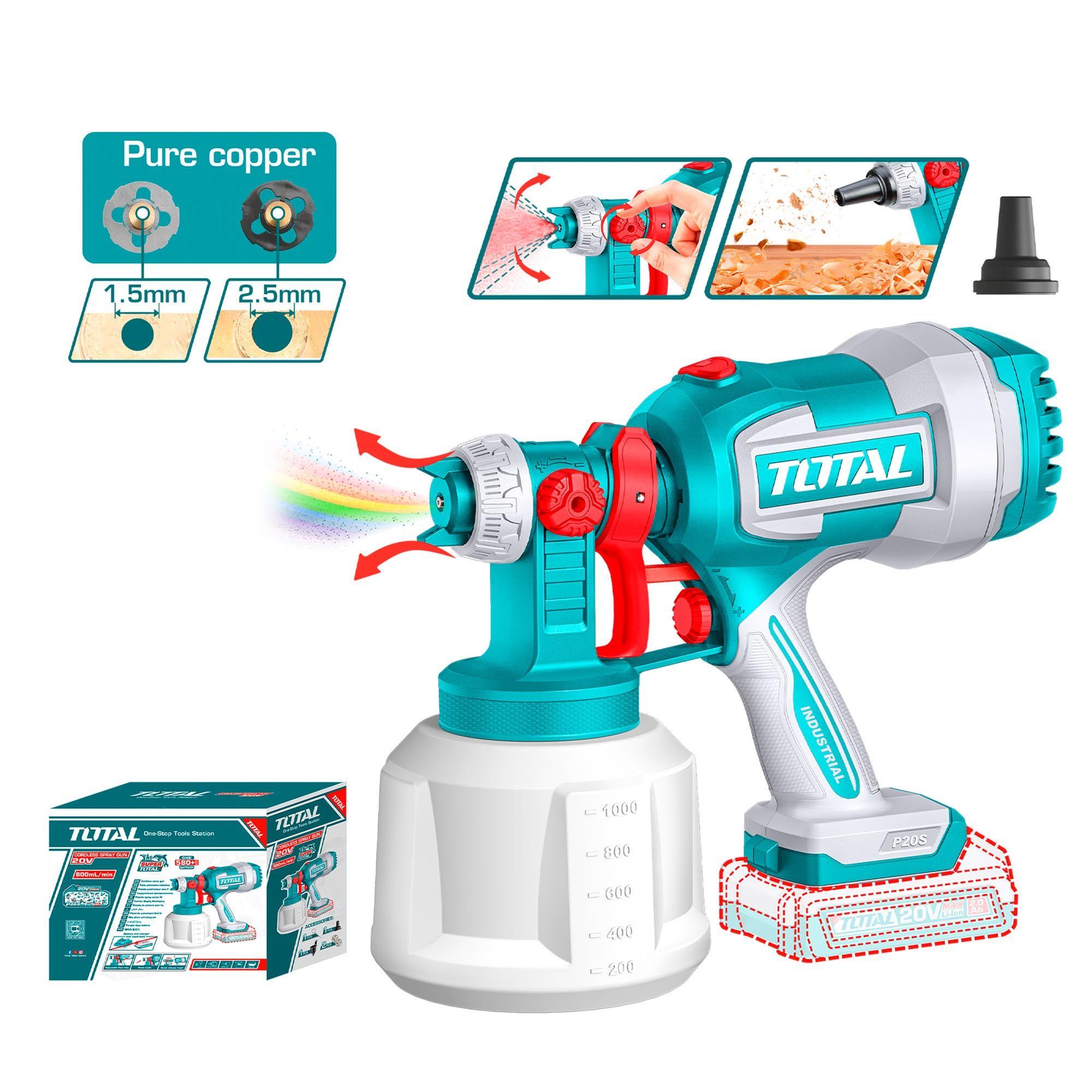 Pistola Pintar Inalambrica 20V 800ml Total-2
