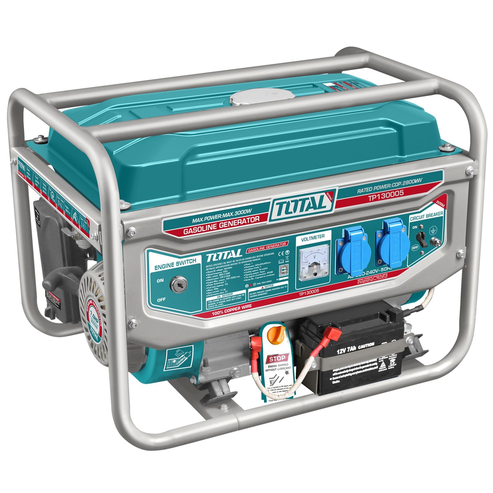 Generador Gasolina (Bencinero) 3.0 kW Arranque Eléctrico Total-0
