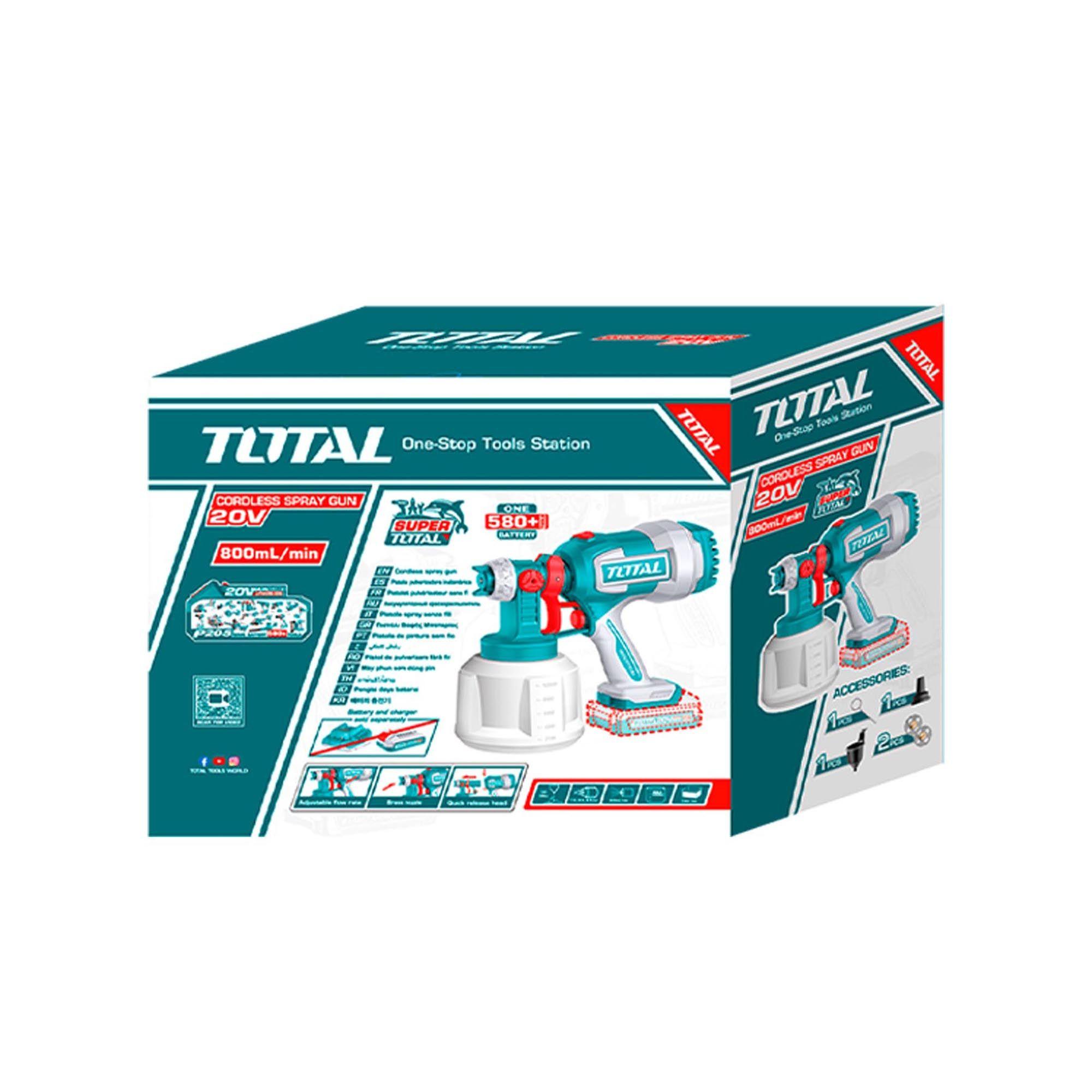 Pistola Pintar Inalambrica 20V 800ml con Bateria y Cargador Total-2