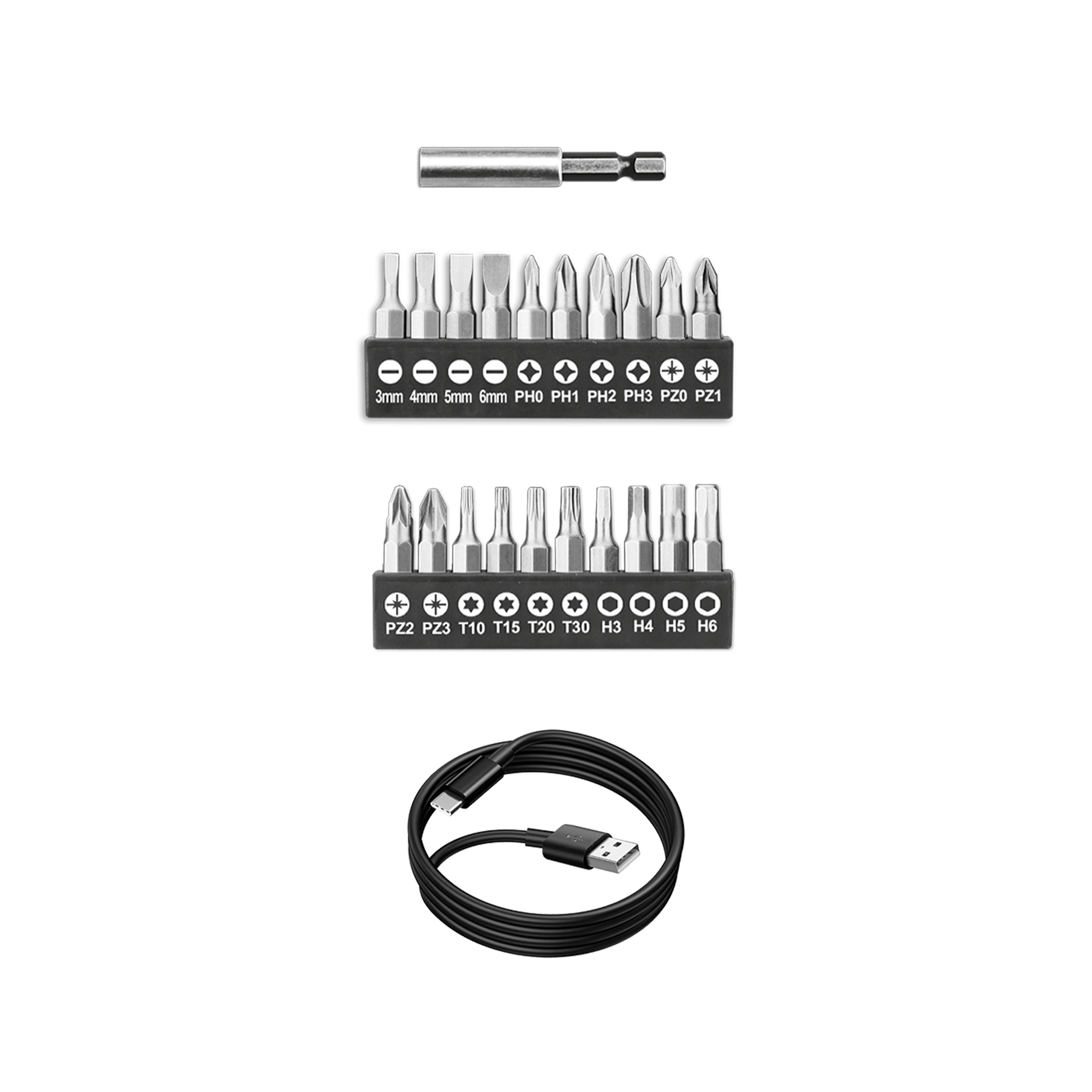 Set Atornillador Destornillador Inalámbrico 4V 36 Piezas Total-3
