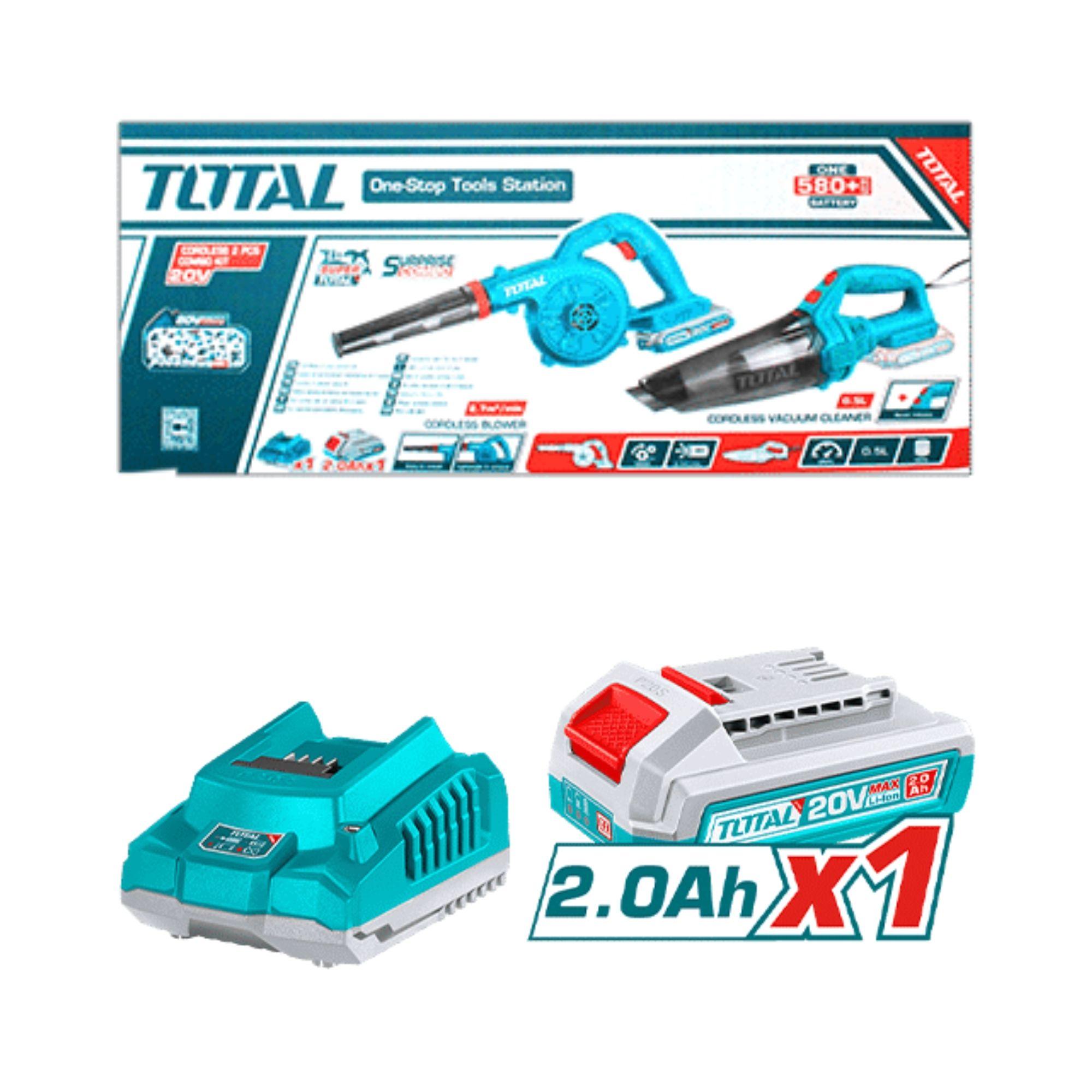 Kit Sopladora y Aspiradora Inalámbrica 20V Total-2