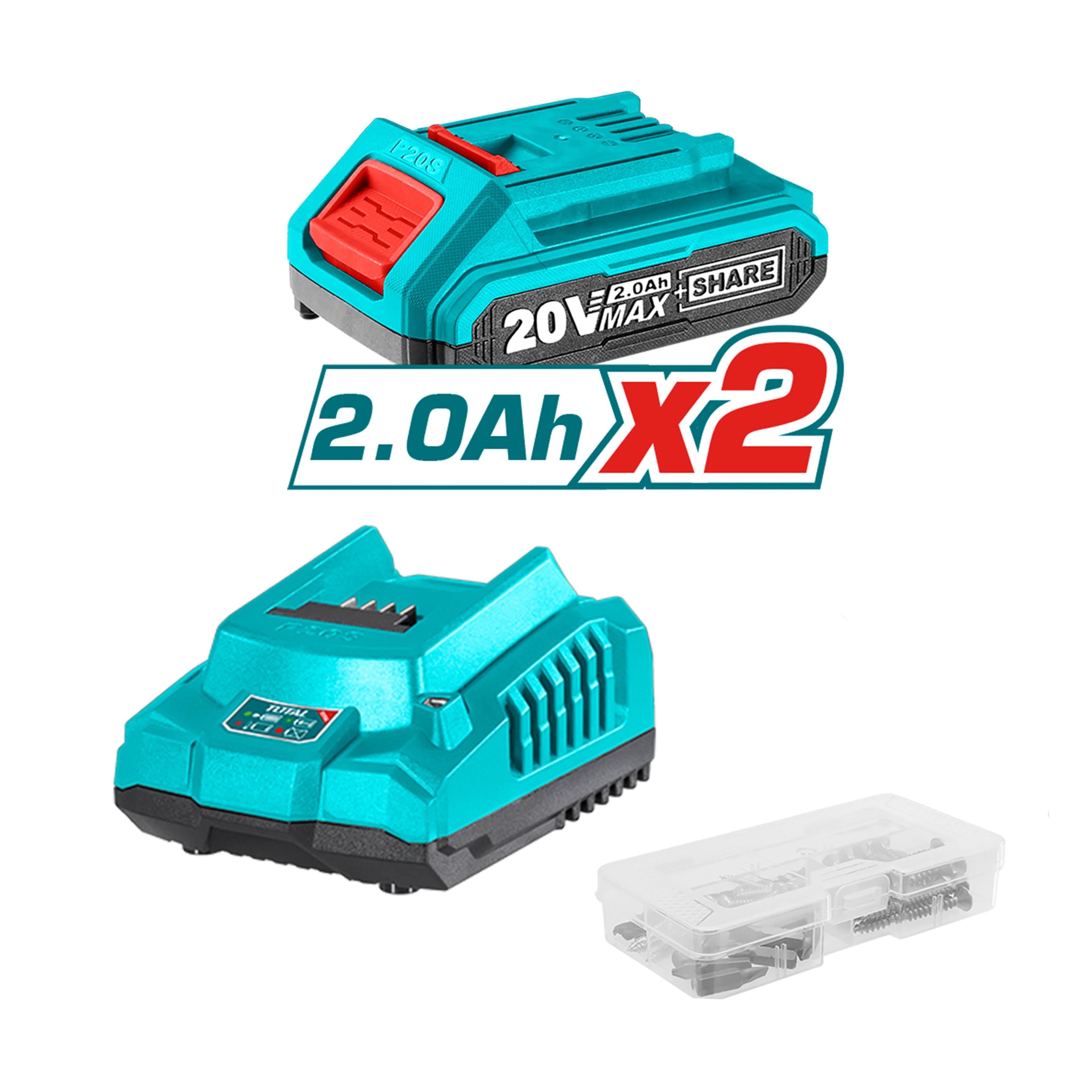 Taladro Inalámbrico de impacto 20V 10 mm 55NM Litio Ion Total-2