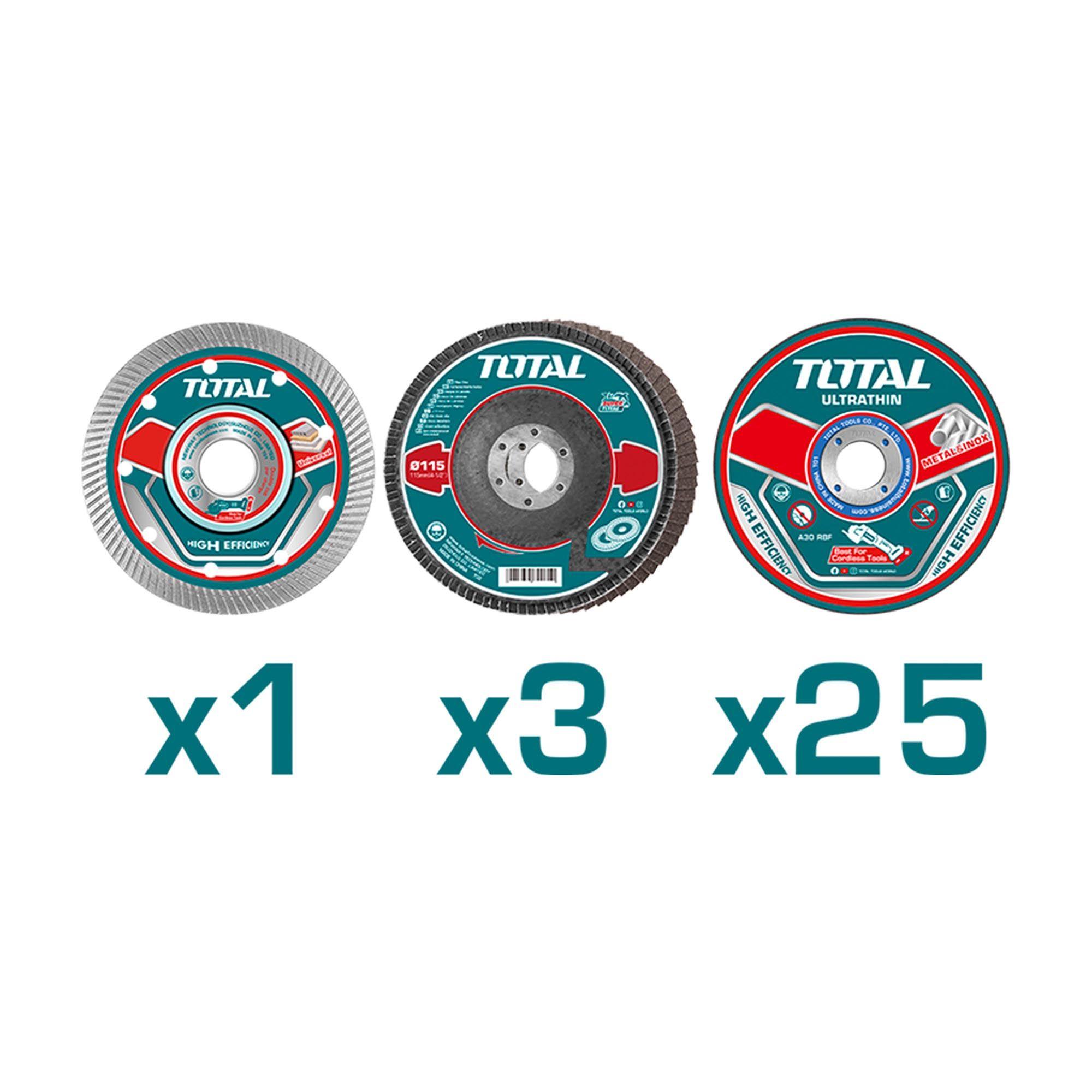 Esmeril Angular 1280W inalámbrica brushless 42V Total-7