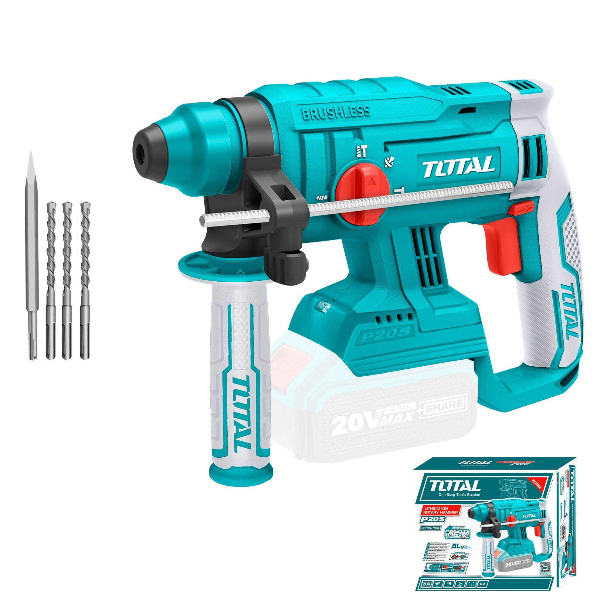 Rotomartillo Inalámbrico 20V Sin Carbones Litio Ion Total-1