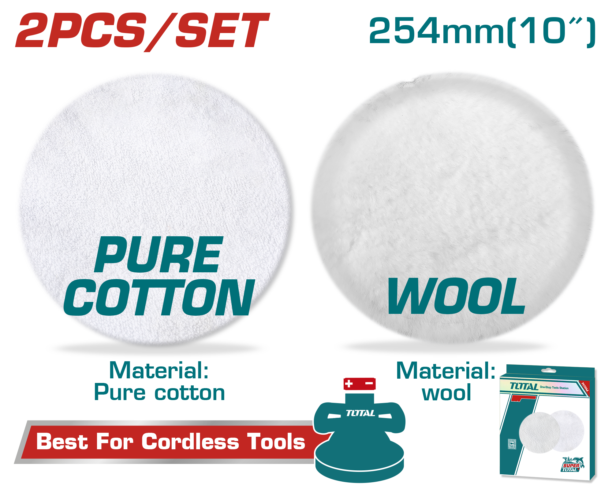 Juego Accesorios para Pulir y Limpiar 10" Total-3