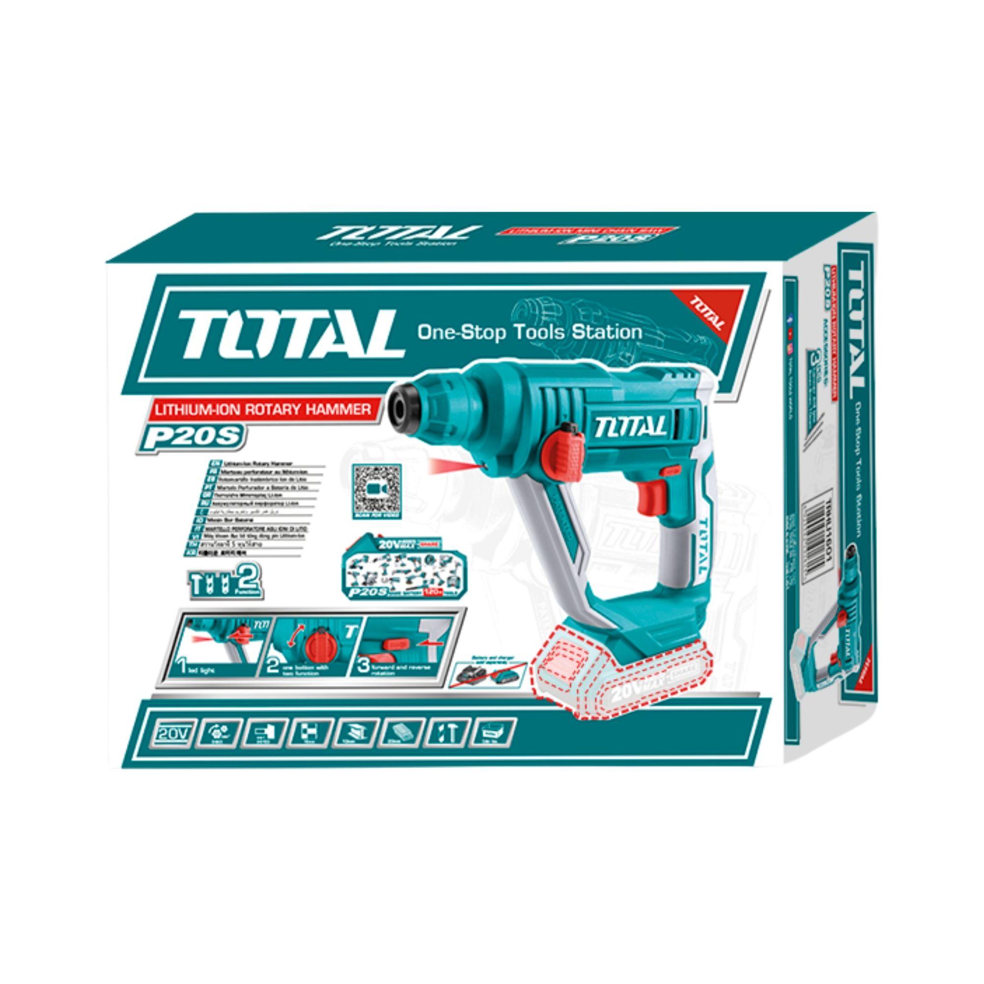Rotomartillo Inalámbrico 20V Litio Ion Total-3