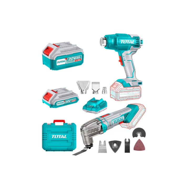  KIT PISTOLA CALOR + MULTIUSO INALAMBRICO  20V TOTAL -1