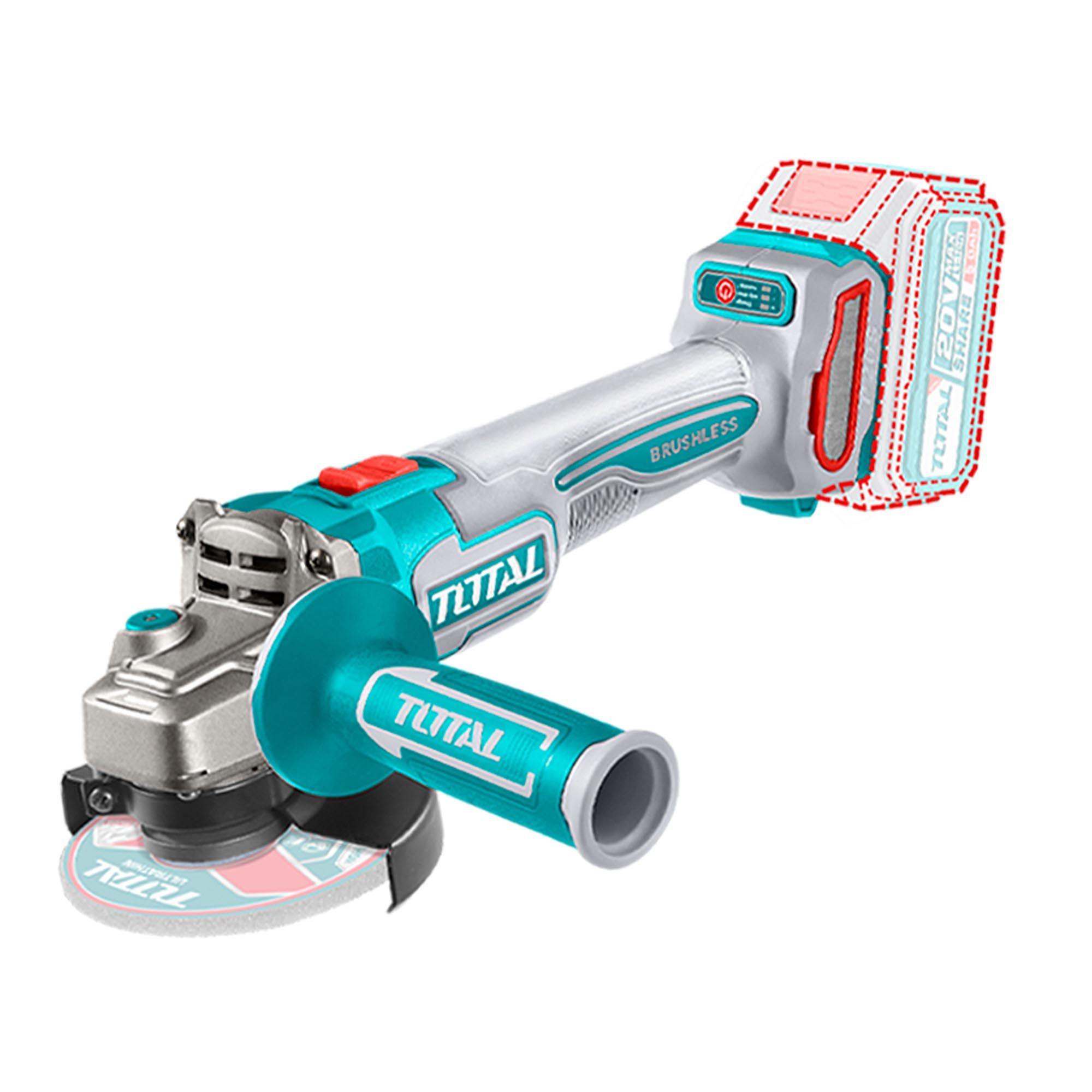 Kit 20V Inalámbrico Llave Impacto, Taladro Percutor, Amoladora y Foco LED, Baterías y Cargador Total-3