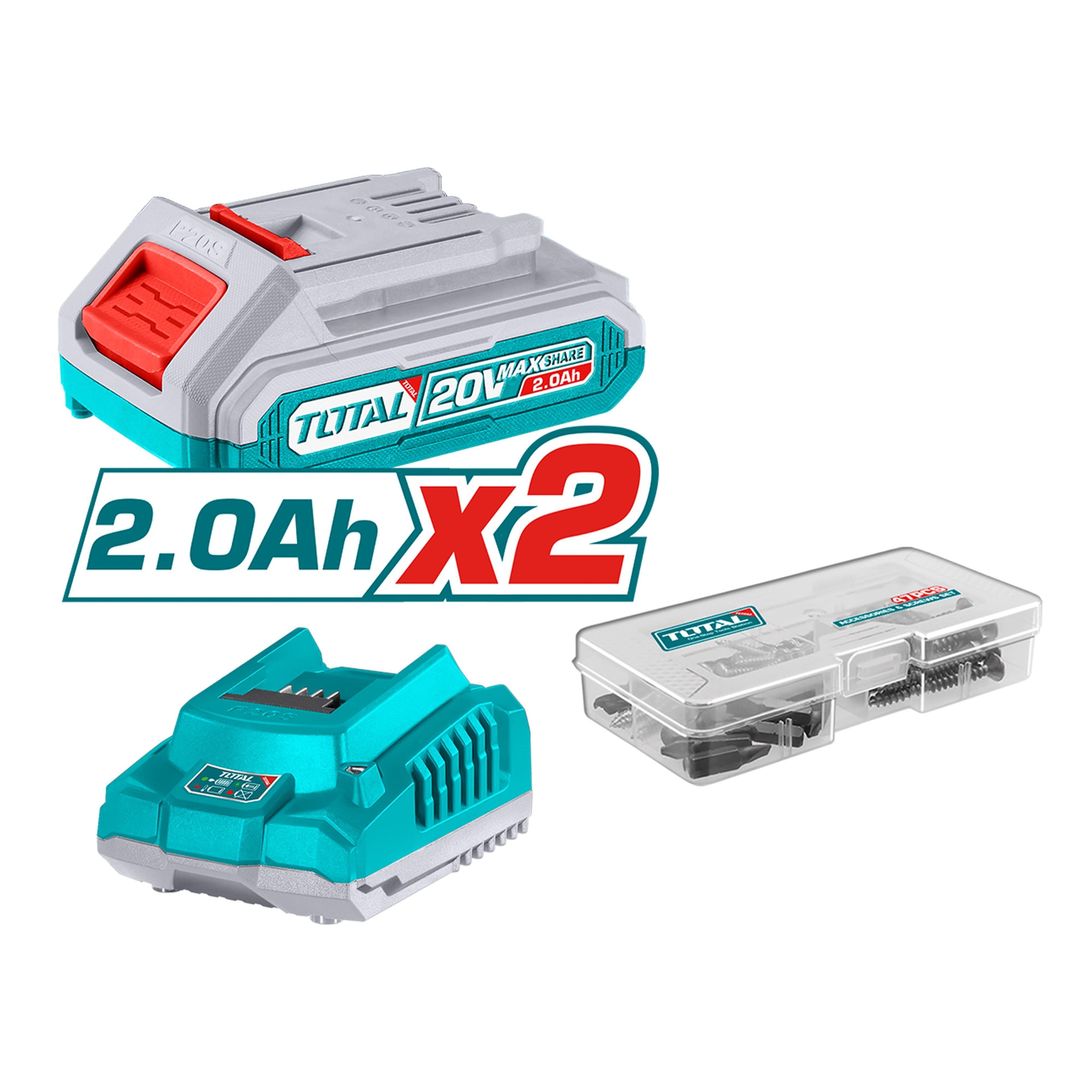 TALADRO INALAMBRICO LITIO-ION 10MM DE 20V TOTAL -4