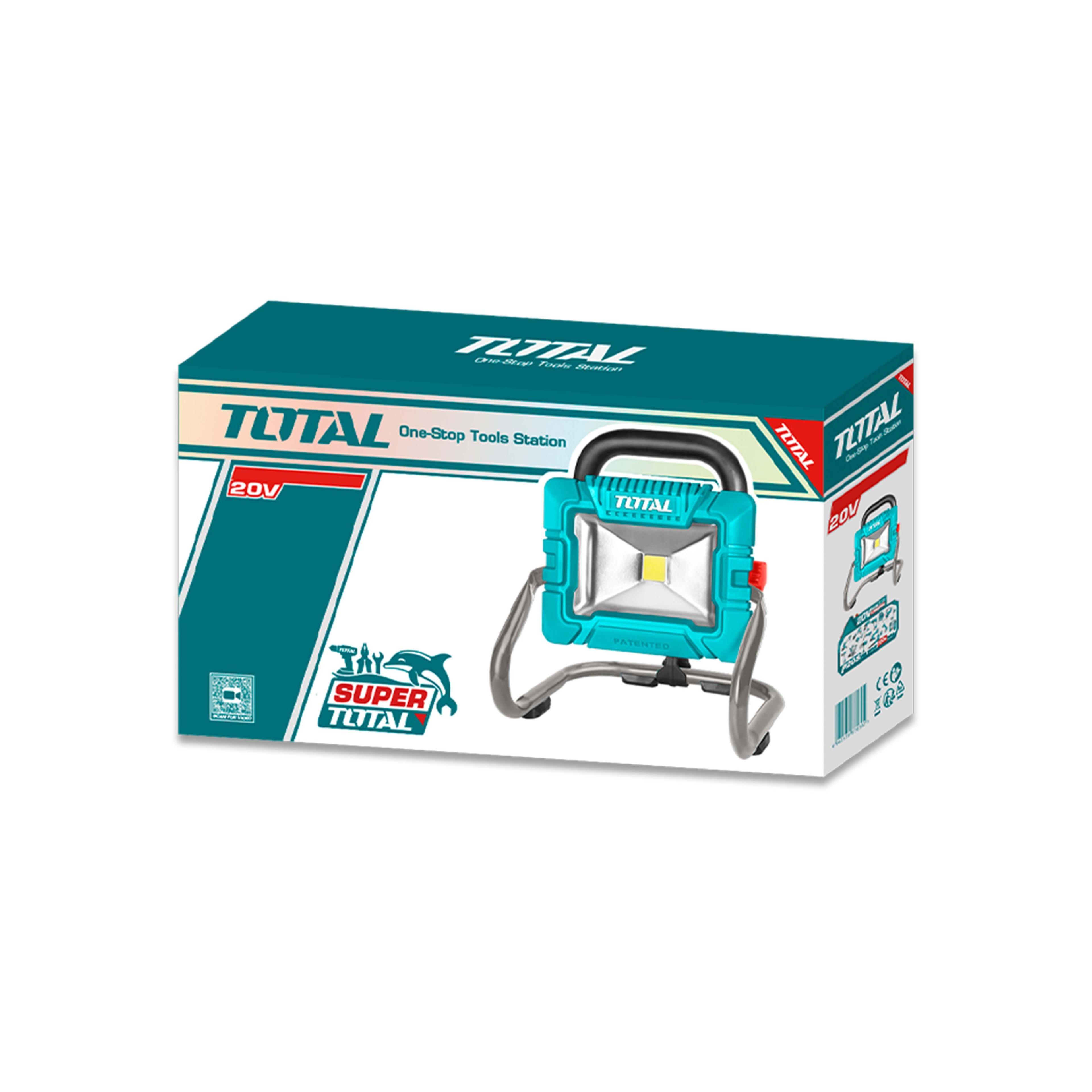 Lámpara Reflector Inalámbrica 20V 20W con Batería 2Ah Total-3